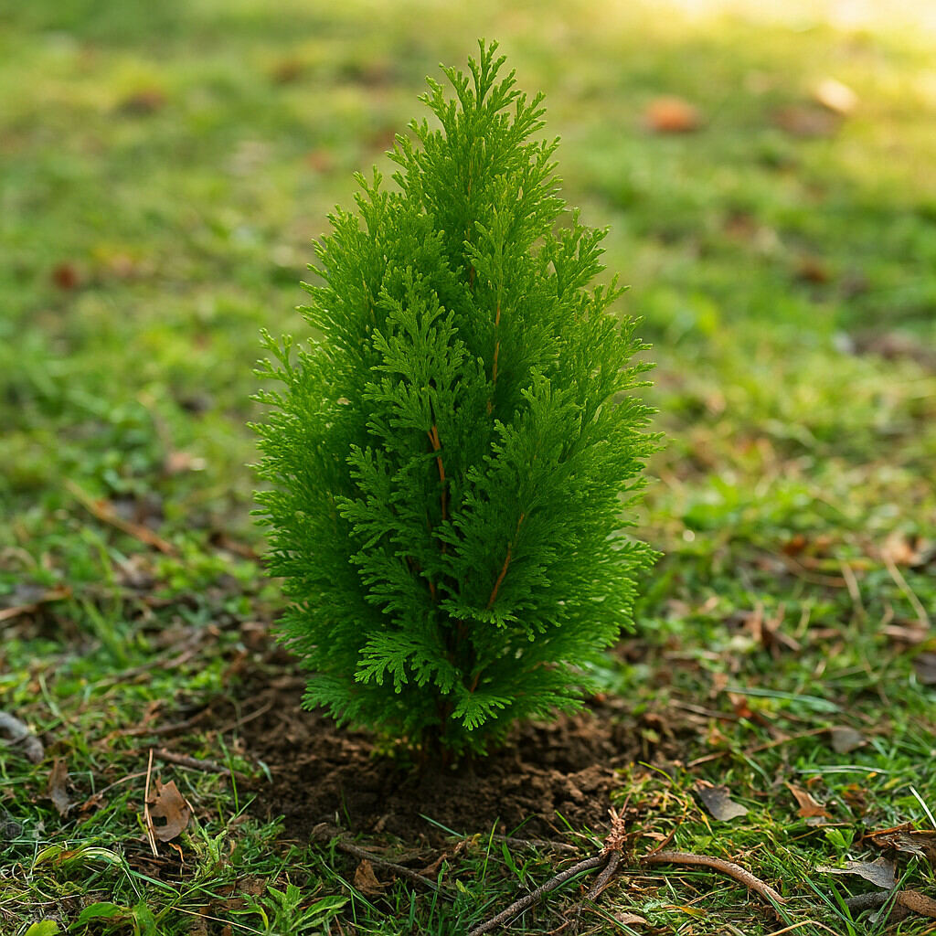 Výsadba mladého stromu pri obnove zelene na pozemku