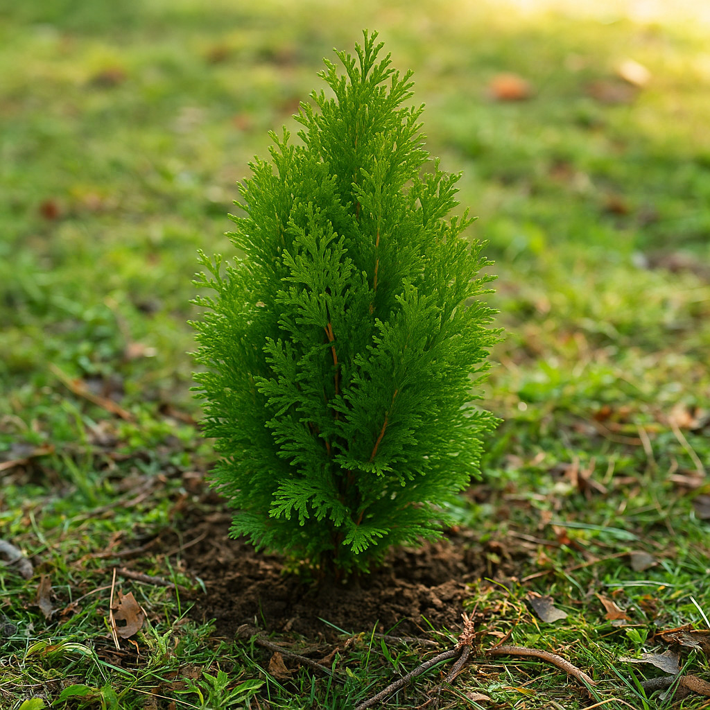 Výsadba mladého stromu pri obnove zelene na pozemku